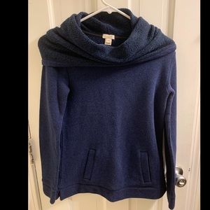 J. Crew Navy Cowl Neck Sweater